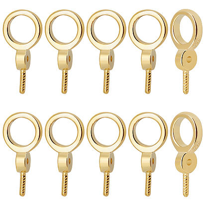 10 шт. 925 серебряные шурупы с ушком, кольцо, для полуполых бусин 