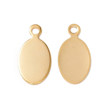 201 Stainless Steel Stamping Blank Tag Pendants, Oval