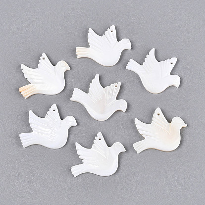 Резные подвески из натуральных пресноводных ракушек, амулеты птиц