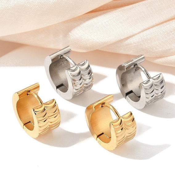 304 серьги-кольца из нержавеющей стали с эффектом полировки, ионное покрытие (ip)