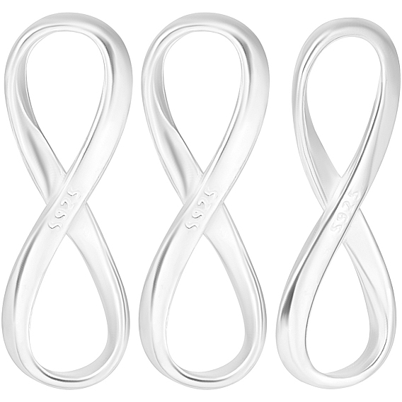 6шт. 925 Кольца из стерлингового серебра, бесконечный