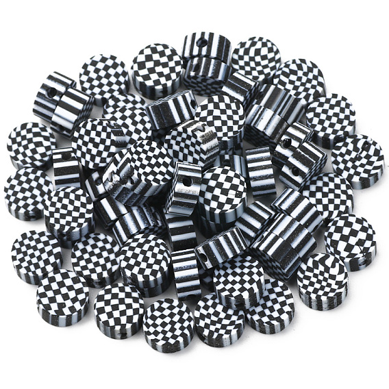 Полимерный глиняный шарик ручной работы, плоский круглый с даосской монетой