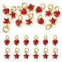 12Pcs 2 Styles Brass Micro Pave Cubic Zirconia Charms, Real 18K Gold Plated