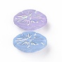 Transparent Frosted Acrylic Beads, AB Color Plated, Flower