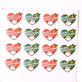 Сердце с наклейками Санта-Клауса шаблон поделки этикетку Пастер изображения на Рождество