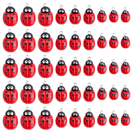 30 шт 3 стили подвески из непрозрачной смолы, с железной петлей, коровка