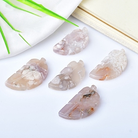 Natural Cherry Blossom Agate Display Decorations, for Home Office Desk, Leaf