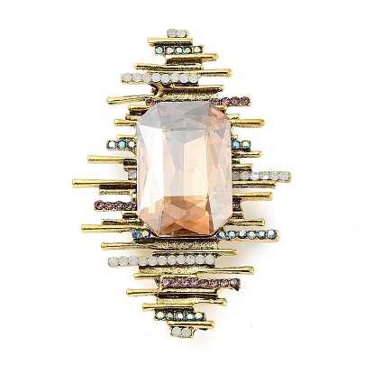 Прямоугольные броши из сплава со стразами для рюкзака, одежды