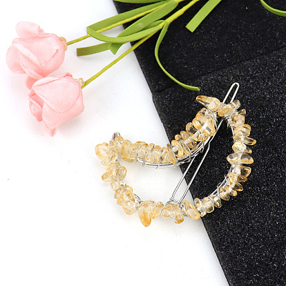 Заколки для волос из сплава, с синтетическим кварцевым кристаллом/желтым кварцем, аксессуары для волос для женщин и девочек