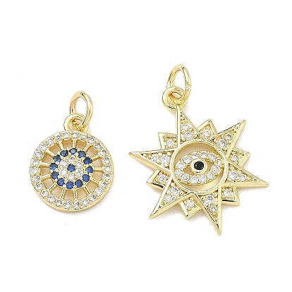 Латунные микро проложить кубического циркония подвески, Злые чары глаз, золотые