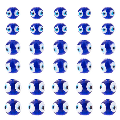 60 бусины лэмпворк ручной работы, злые глаза, круглые