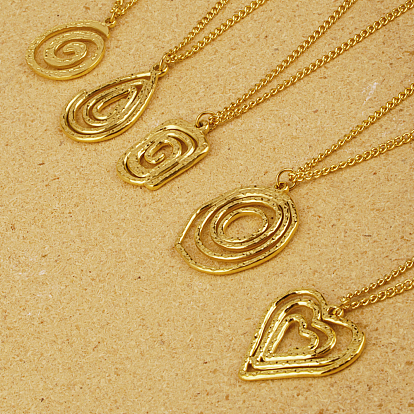 Стильные 304 спиральные подвески из нержавеющей стали для женщин, реальный 18 k позолоченный