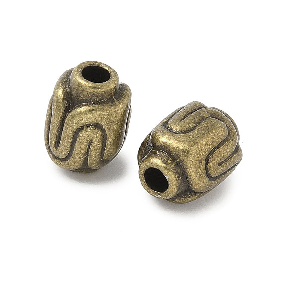 Сплавочные овальные бусины тибетского стиля , колонка, без кадмия и без свинца