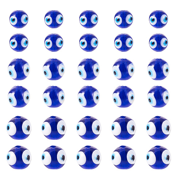 60 бусины лэмпворк ручной работы, злые глаза, круглые