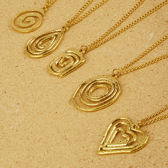 Стильные 304 спиральные подвески из нержавеющей стали для женщин, реальный 18 k позолоченный