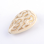Teardrop Plating Acrylic Beads, Golden Metal Enlaced, 18x11.5x7.5mm, Hole: 1.5mm, about 588pcs/500g