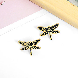 Cartoon Mini Dragonfly Brooch Pin with Sun and Moon Alloy Badge Jewelry