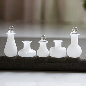 Miniature High Borosilicate Glass Bottle, with Lid, Micro Landscape Dollhouse Accessories, Pretending Prop Decorations