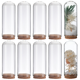 Стеклянный купол колпак крышка, колпак, с пробковой основой, для кукольного дома контейнер, сушеные цветы дисплей украшения