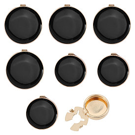 Zinc Alloy Enamel Cufflinks, Flat Round, Golden