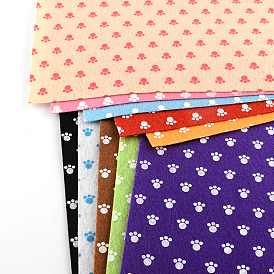 La pata de perro imprime fieltro de aguja de tejido no tejido para manualidades diy, 30x30x0.1 cm, 50 PC / bolso