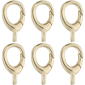 6шт. латунные пружинные кольца-затворы, без кадмия и без свинца, прочное покрытие, овальные