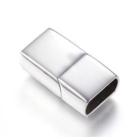 304 Stainless Steel Magnetic Clasps with Glue-in Ends, Cuboid