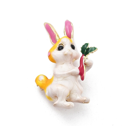 Сплав эмали броши, со стразами, кролик