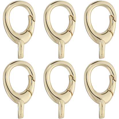6шт. латунные пружинные кольца-затворы, без кадмия и без свинца, прочное покрытие, овальные
