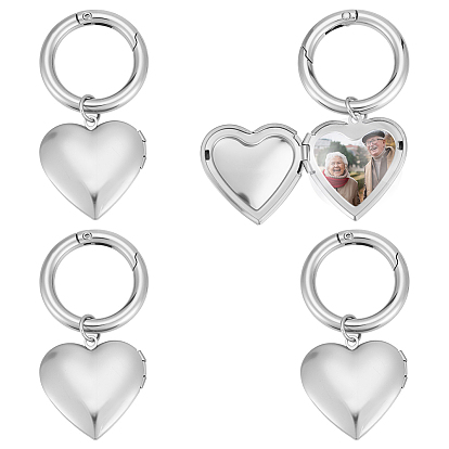 4шт 316 брелок с фотографией из нержавеющей стали, литыми кольцами