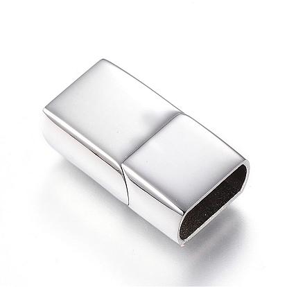 304 Stainless Steel Magnetic Clasps with Glue-in Ends, Cuboid