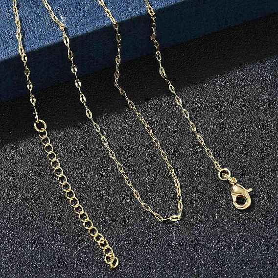1.5MM Brass Dapped Chain Necklaces for Women, Long-Lasting Plated