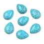 Craft Findings Dyed Synthetic Turquoise Gemstone Flat Back Teardrop Cabochons