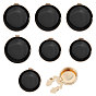 Zinc Alloy Enamel Cufflinks, Flat Round, Golden