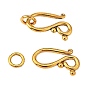 Tibetan Style Hook and Eye Clasps, Lead Free and Cadmium Free, Hook: about 12mm wide, 20.5mm long, Eye: 7.5mm in diameter, hole: 5mm