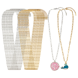 10 шт. 2 цвета 304 ожерелья из нержавеющей стали со скрепками