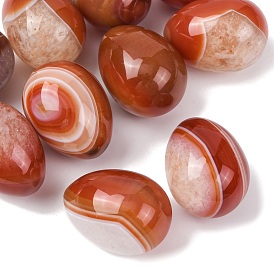Натуральный агат (окрашенный и подвергнутый термической обработке) в форме яйца, Целебный карманный камень для ладони, для снятия тревоги, медитации, пасхального декора.