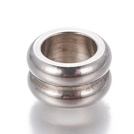 201 Stainless Steel Grooved Beads, Rondelle