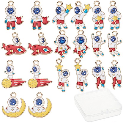 40 шт 10 стиль подвески из сплава эмали, астронавт, золотой свет