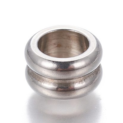 201 Stainless Steel Grooved Beads, Rondelle