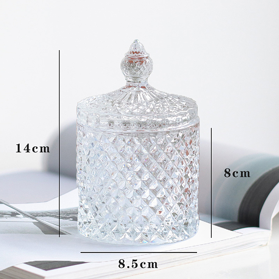 Баночка для хранения из хрусталя, стеклянная свеча, с крышкой, поставки контейнеров для хранения конфет