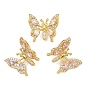 Латунные микро проложить кубического циркония подвески, очарование бабочки, реальный 18 k позолоченный