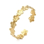 304 женские браслеты-манжеты с цветочным узором из нержавеющей стали