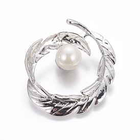 Латунные подвески, с оболочкой жемчуг, лист