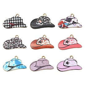 45 шт. 9 подвески из цинкового сплава с цветной печатью, подвески в виде ковбойской шляпы, аксессуары для ожерелья, браслета, серьги