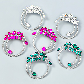 Sparkling Floral Earrings with Rhinestones and Glass Gems for Women