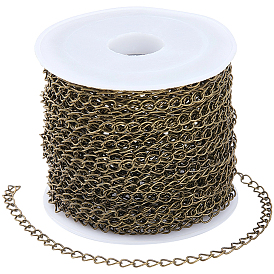 10m латунные витые цепи, бордюрные цепи, пайки, с катушкой, без свинца и без кадмия