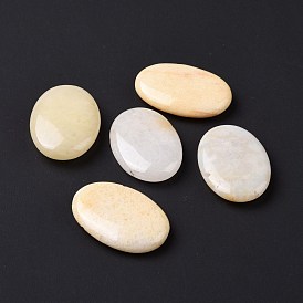 Смешанный массажный камень из белого нефрита и топаза, массажные инструменты, овальные