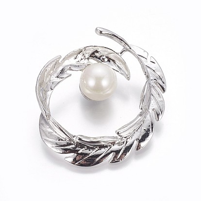 Латунные подвески, с оболочкой жемчуг, лист