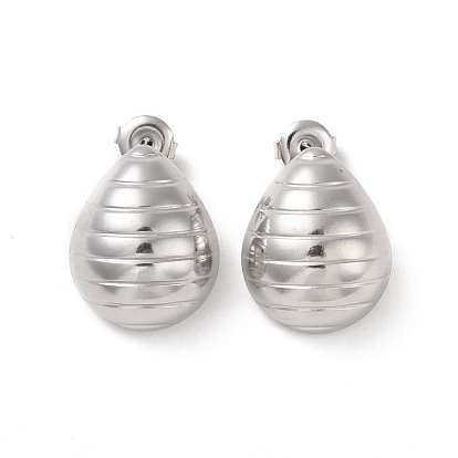 Teardrop 304 Stainless Steel Stud Earrings for Women